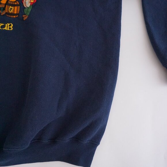 VTG Gildan Navy Heavyweight Cotton Murray's Pub Irish Pub Crewneck Sweater XL - Picture 7 of 10